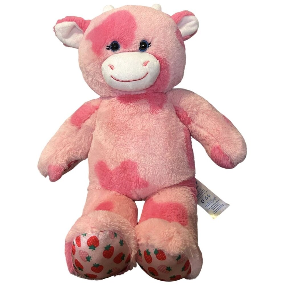 Build-A-Bear Workshop Strawberry Cow Plush 17" Moos